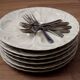 Ensemble de 6 assiettes à huîtres Français Pillivuyt Porcelaine blanche classique Mid Century 4514