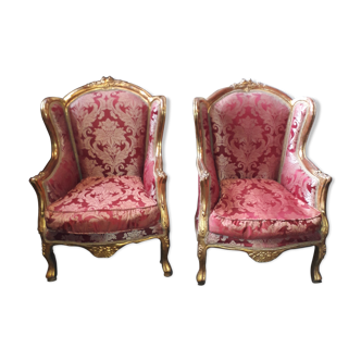 Pair of gilded louis XV style shepherdess
