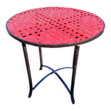 Red wrought iron table 1930