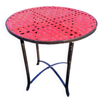 Red wrought iron table 1930