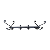 Vintage Wall Coat Rack Wrought Iron 10 Hooks - 80 cm Brutalist 50
