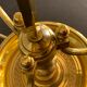 Hot water bottle lamp, 3 lights in bronze Lucien Gau, XXth