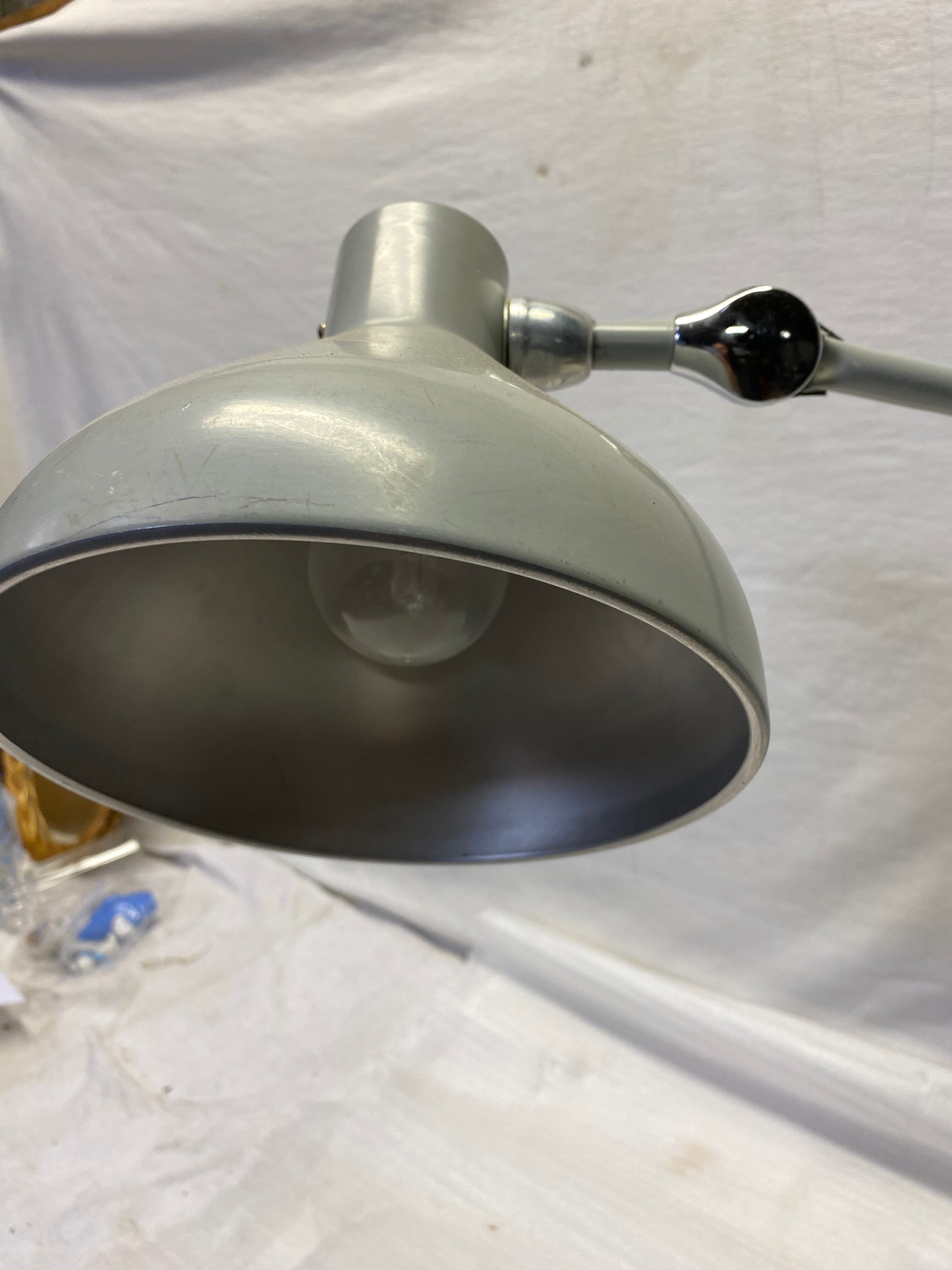 Industrial lamp in grey metal 60s