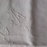 Embroidered and monogram sheet with 2 pillowcases