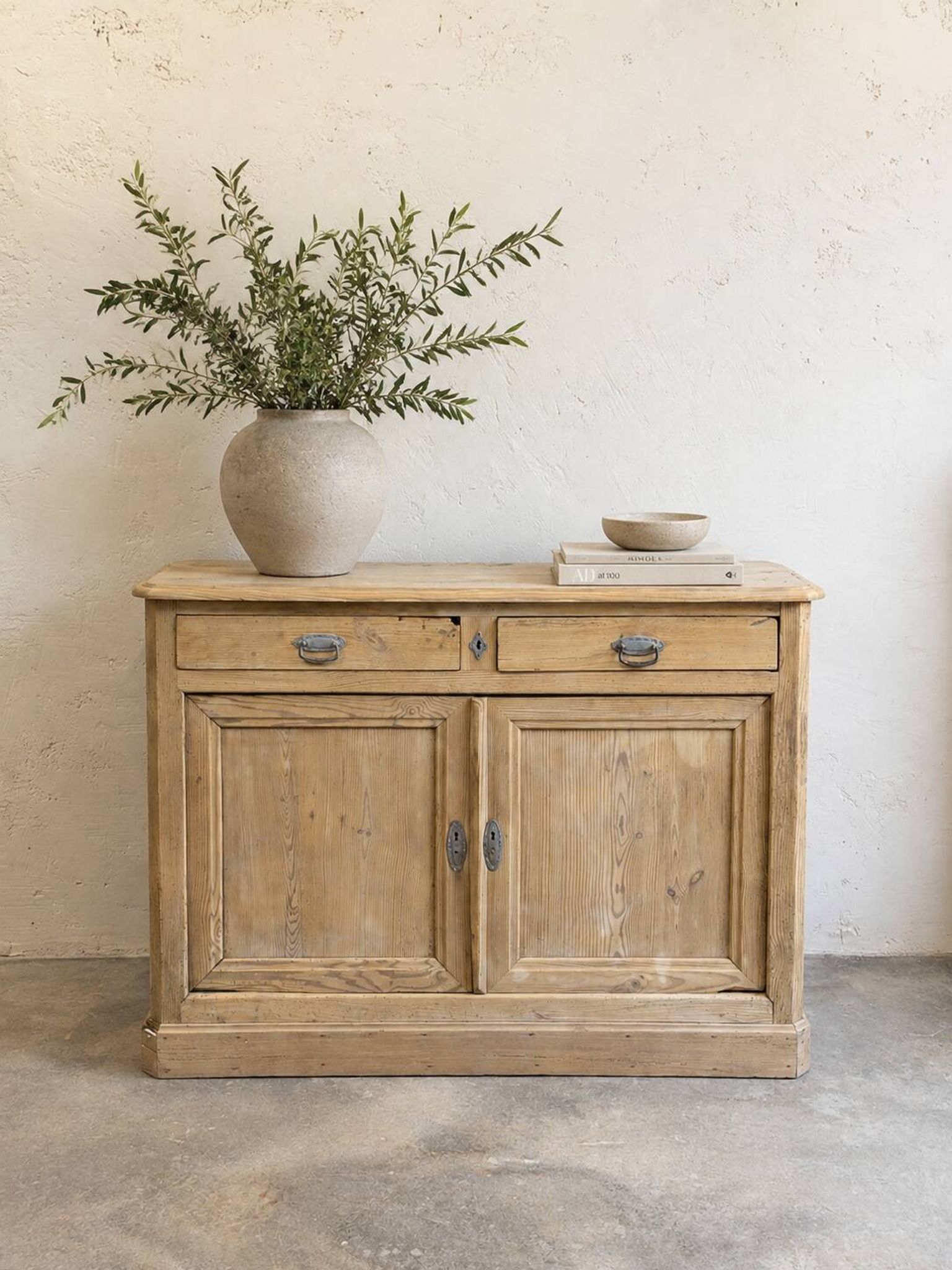 Old raw wood sideboard