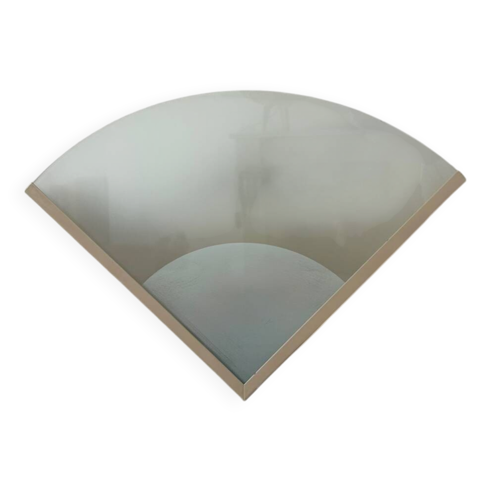 Vintage wall lamp, beige lacquered metal and sandblasted glass, France 1970