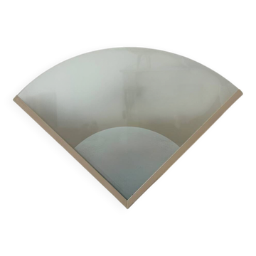 Vintage wall lamp, beige lacquered metal and sandblasted glass, France 1970
