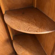 Small English oak wardrobe from the early 20th century with unusual proportions, a rarity.
