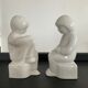 Pair of vintage porcelain bookends