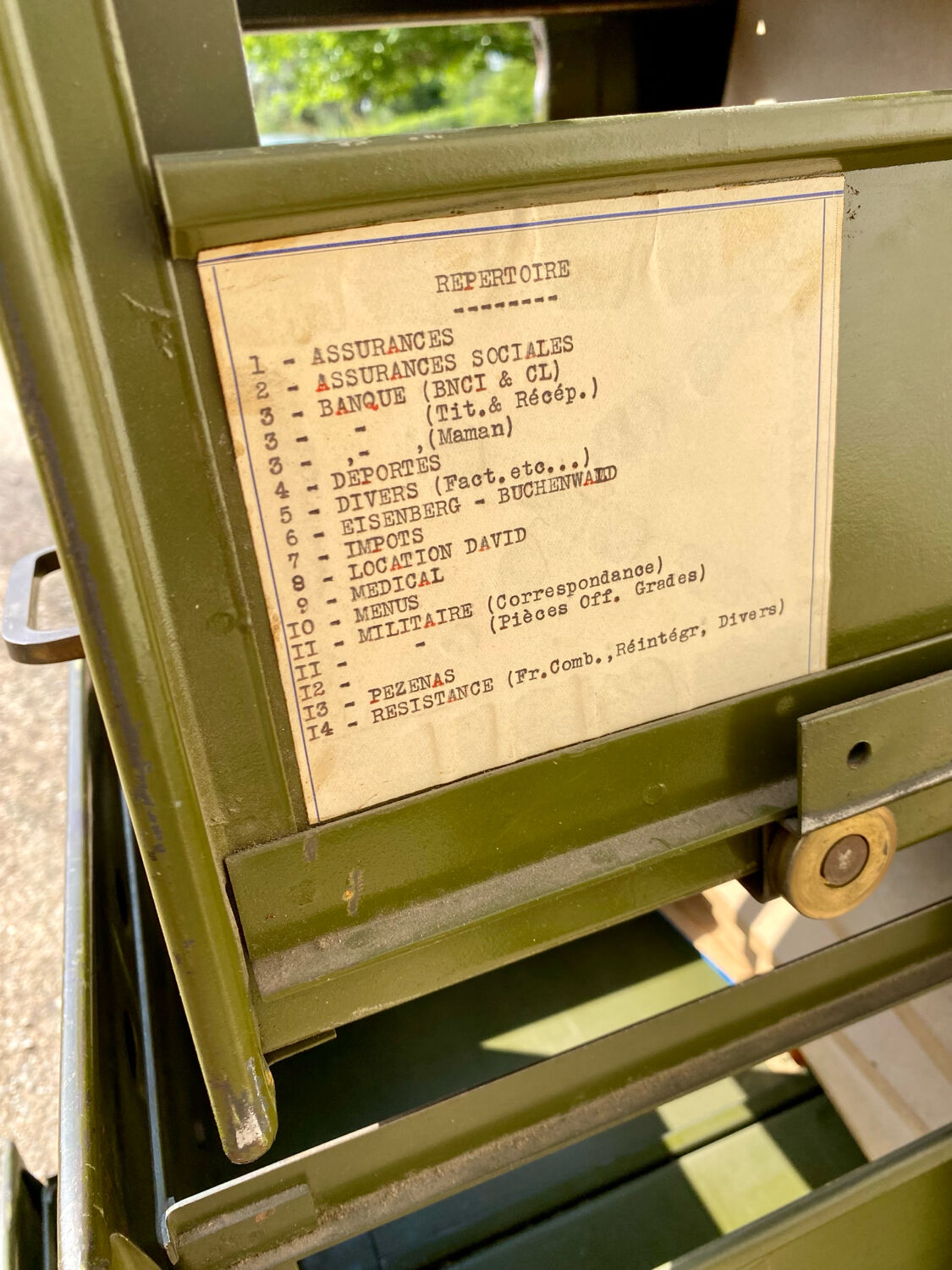 Antique military 4-drawer metal locker, archive, cabinet, filing cabinet