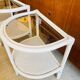 Pair of white rattan bedside tables – 1970s-80s