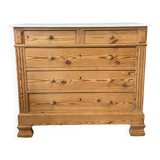 Antique chest of drawers in pitch pine, circa 1900