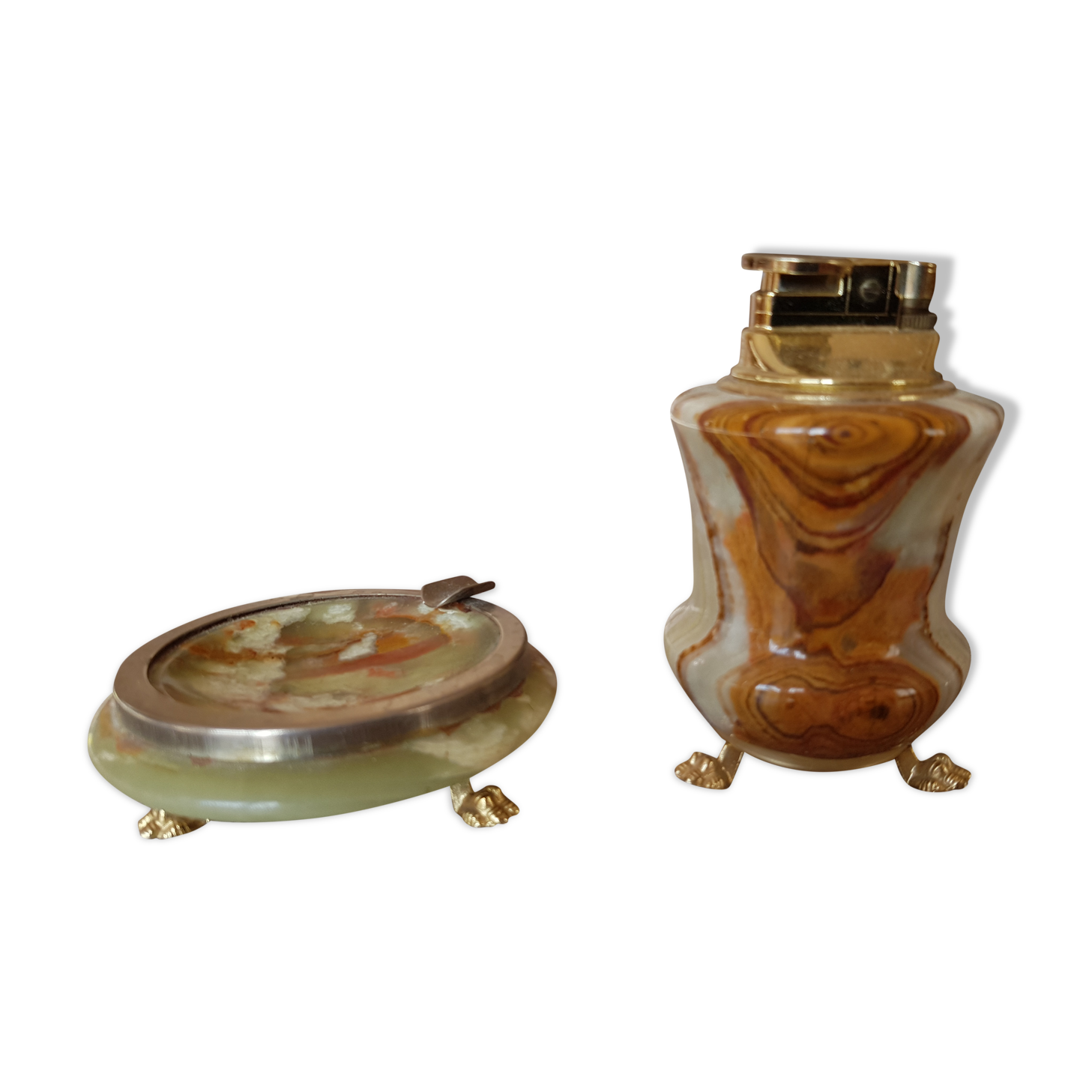 Ashtray + marble lighter