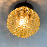Mid-century bakelite & pressed glass wall lamp, czechoslovakia, 1950's