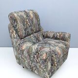 Pair of High-Quality Patterned Fabric Armchairs, Italy