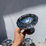 6 large stainless steel bowls 1970