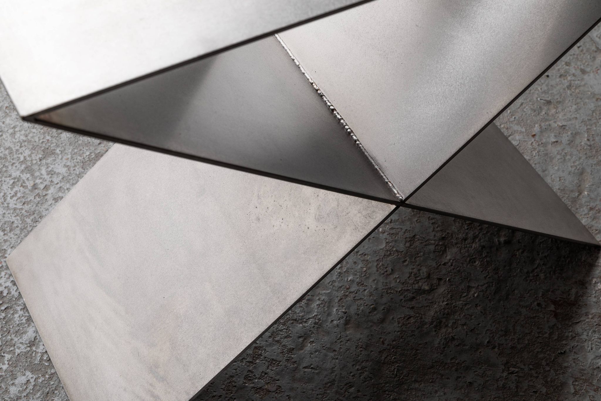 Contemporary stainless steel side table by Lena Coupez, Belgium, 2024