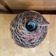 Old Dame Jeanne Bottle Glass + Woven Rattan Vintage #E527
