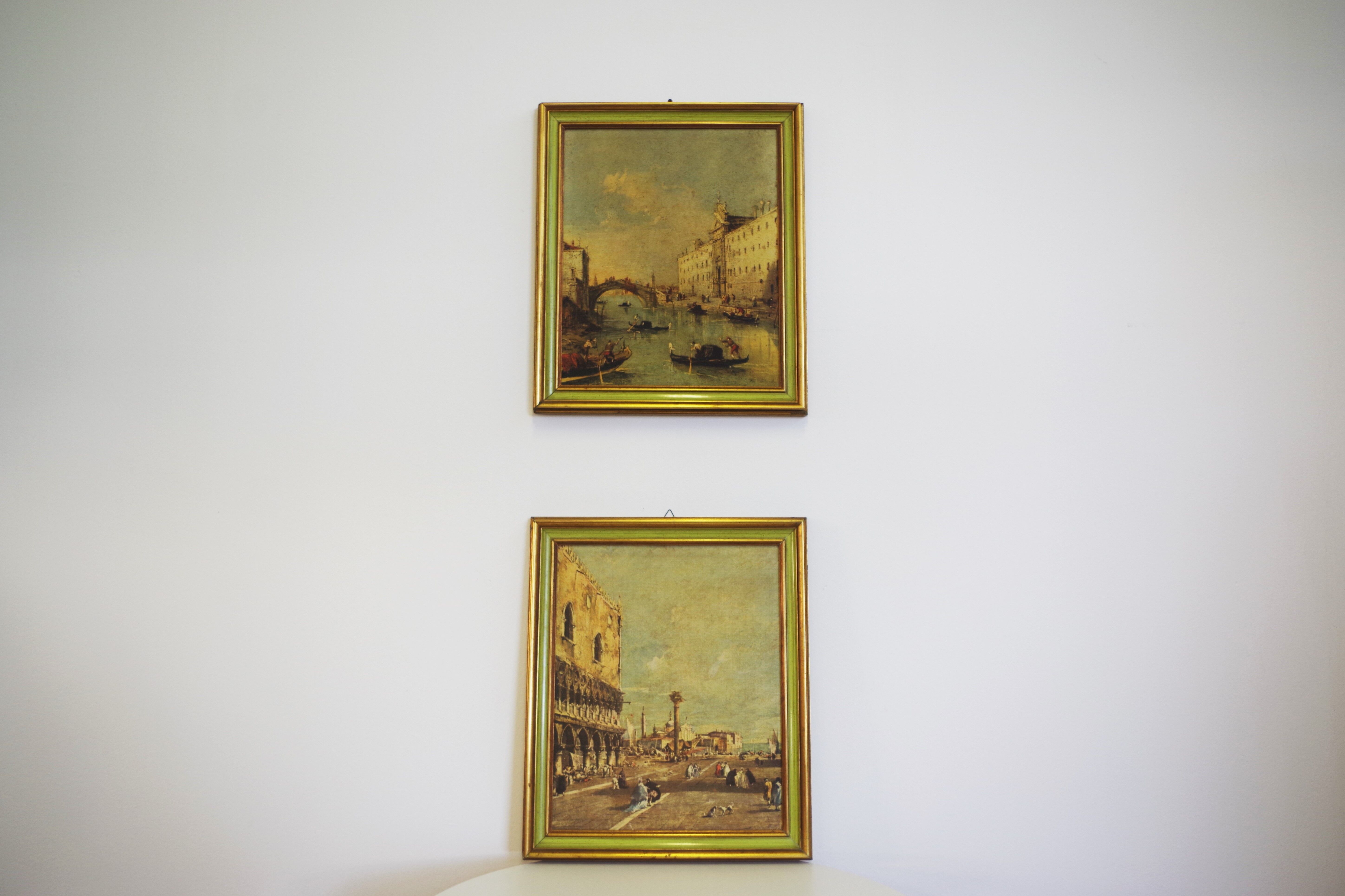 Paysage représentant Venise, années 1960, ensemble de 2