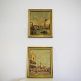 Landscape representing venice, 1960s, set of 2