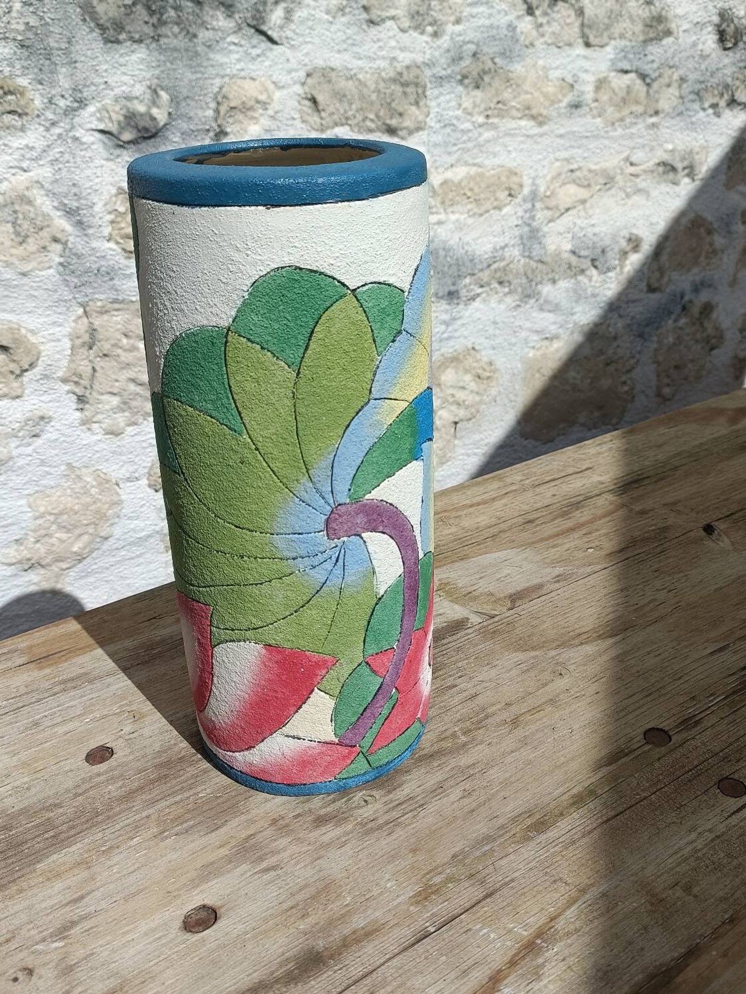 Signed cylinder vase