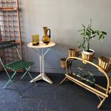 Rattan plant holder, 60s