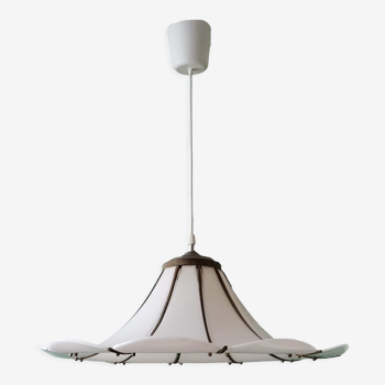 Large Modernist white acrylic hanging light lamp 1970s
