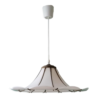 Large Modernist white acrylic hanging light lamp 1970s