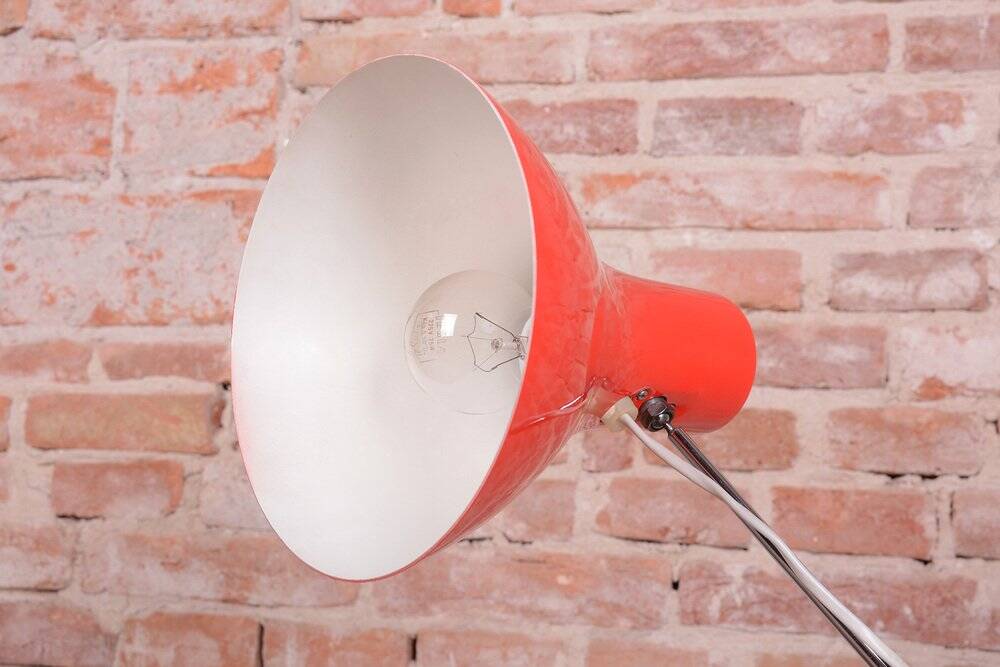 Mid-century chrome floor lamp by j. hůrka for napako, czech, 1950s