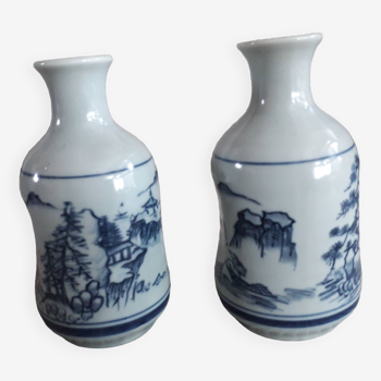 A pair of vintage Chinese ceramic vases signed