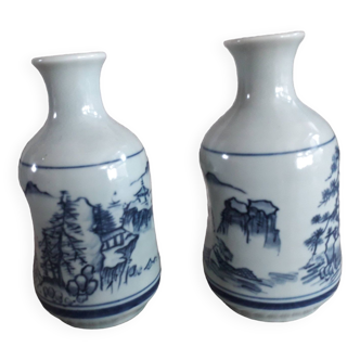 A pair of vintage Chinese ceramic vases signed
