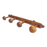Wooden coat rack bamboo style 4 hooks mushroom shape