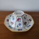 Limoges Porcelain Cup with Decor of Barbel Fish and Roses