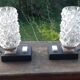 Hillebrand lamps chiseled glass 70s, set of 2