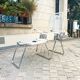 Armchair chaise longue adjustable deckchair with footrest spaghetti scoubidou
