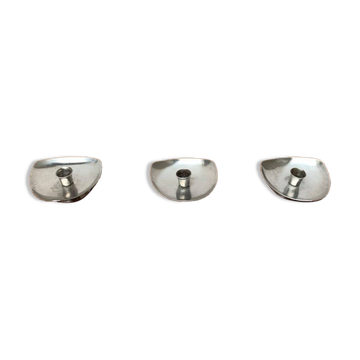 Vintage Danish minimalist candle holders by Arne Jacobsen for Stelton, set of 3.
