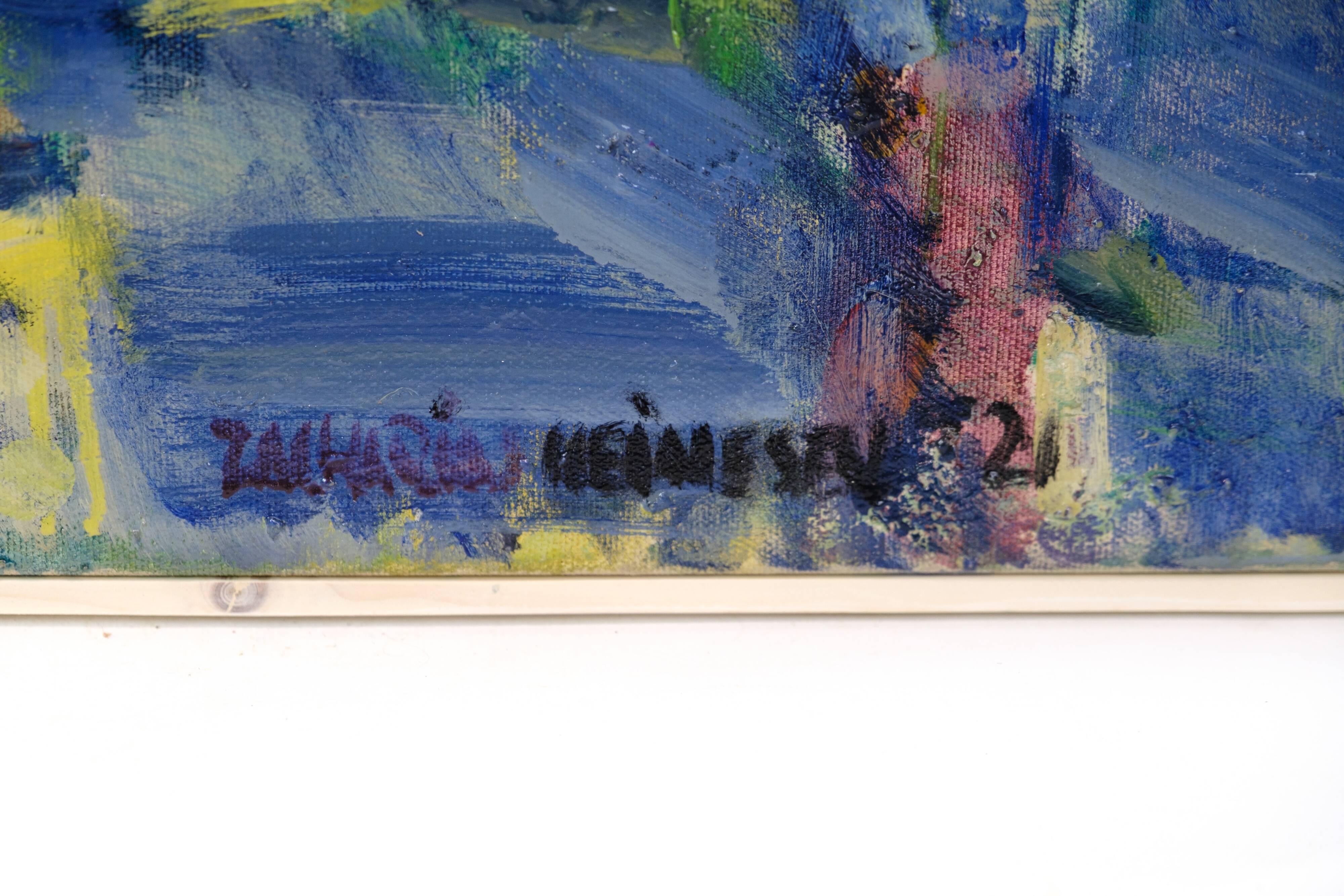 Painting on canvas - Motif Torshavn - Zakarias Heinesen - Signed - 2021