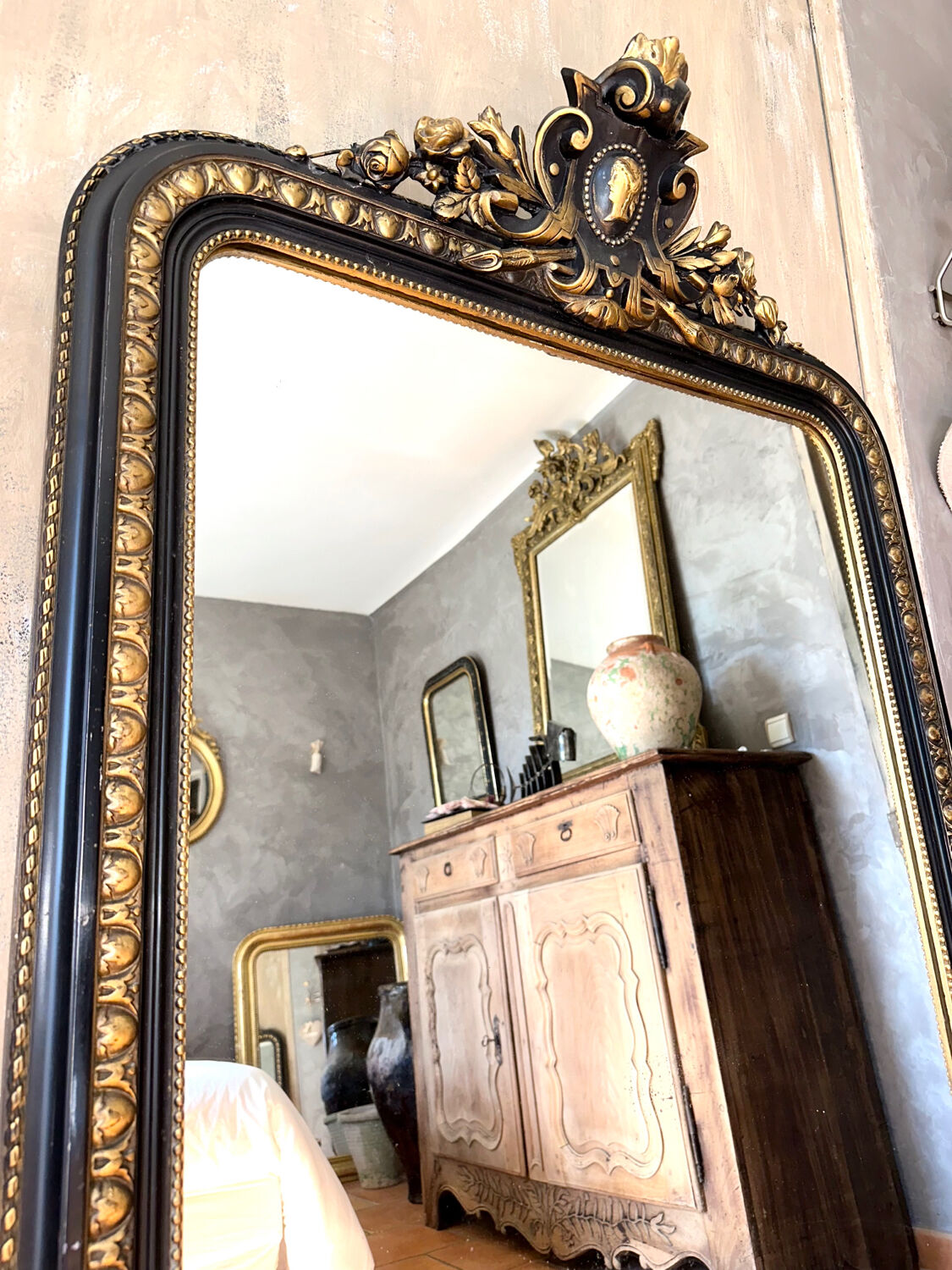 Old Louis-Philippe mirror with pediment