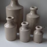 Set of mercury bottles Bourdon freres Paris in glazed sandstone