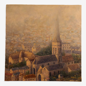 Tableau paysage impressionniste huile sur toile, Vallée de Chevreuse