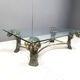 Vintage brass flower coffee table, 1970s