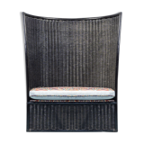 Armchair wood woven Roberti rattan vintage 70s vintage