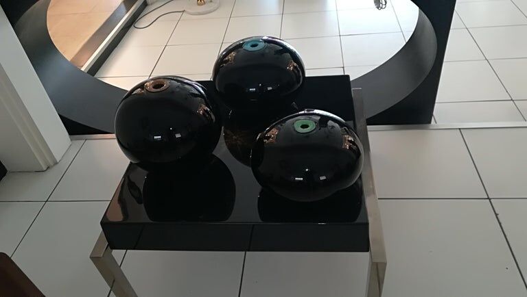 Paolo Crepax set of three Murano glass vases signed