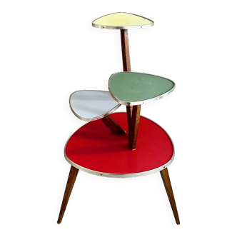 Mid century flower stand, flower bench colored, flower stool, 60's