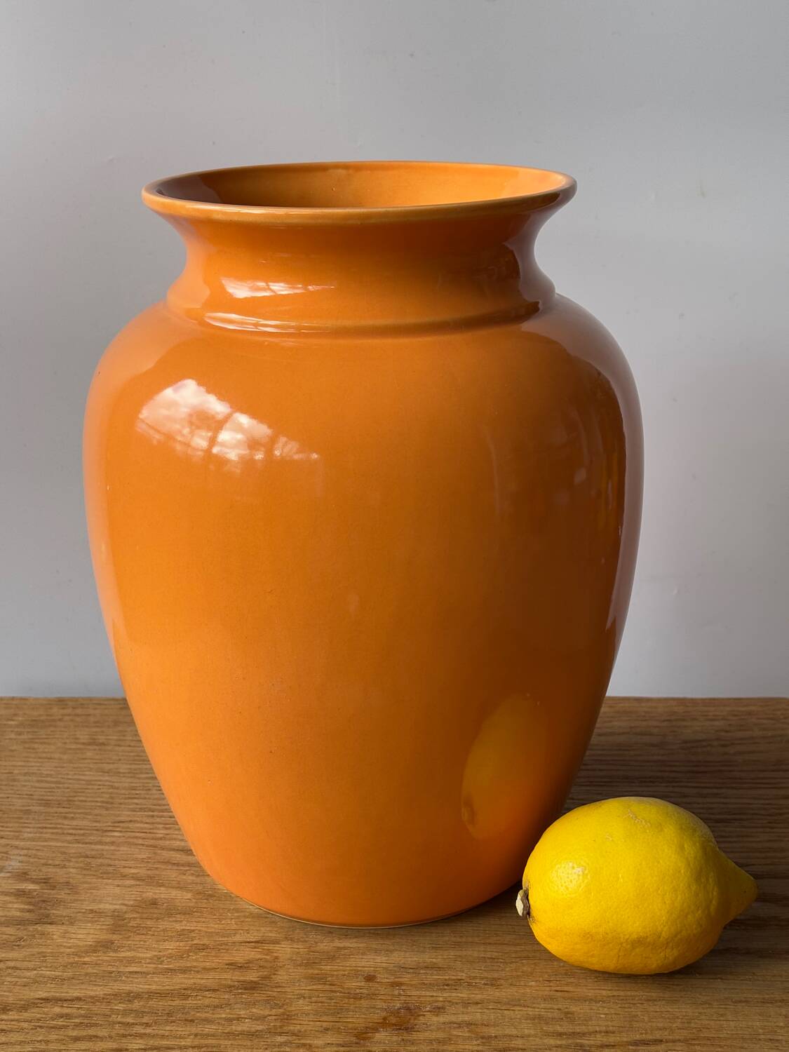 Orange ceramic vase 26cm
