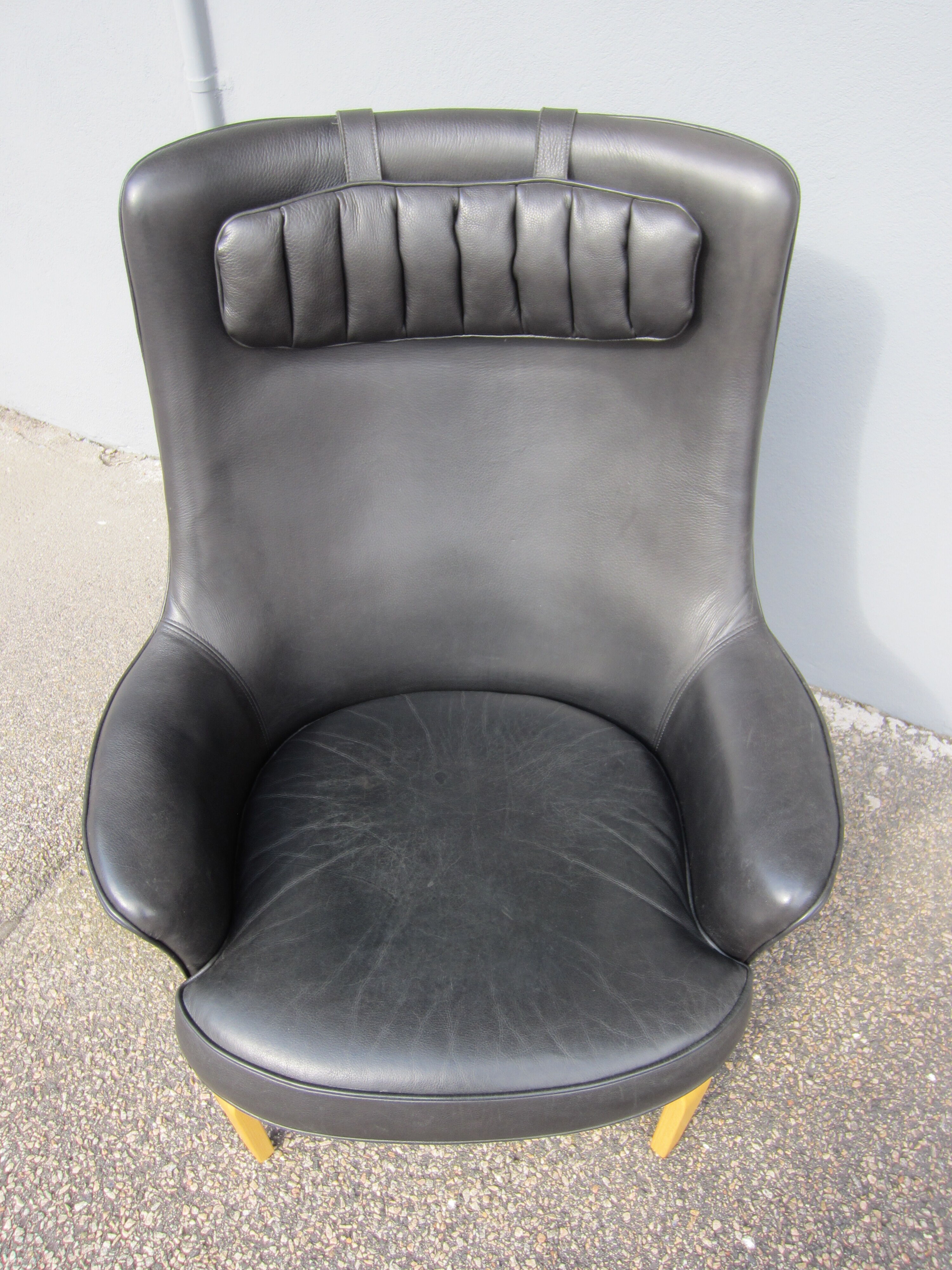 Pilot Scandinavian armchair by Arne Norell in black leather