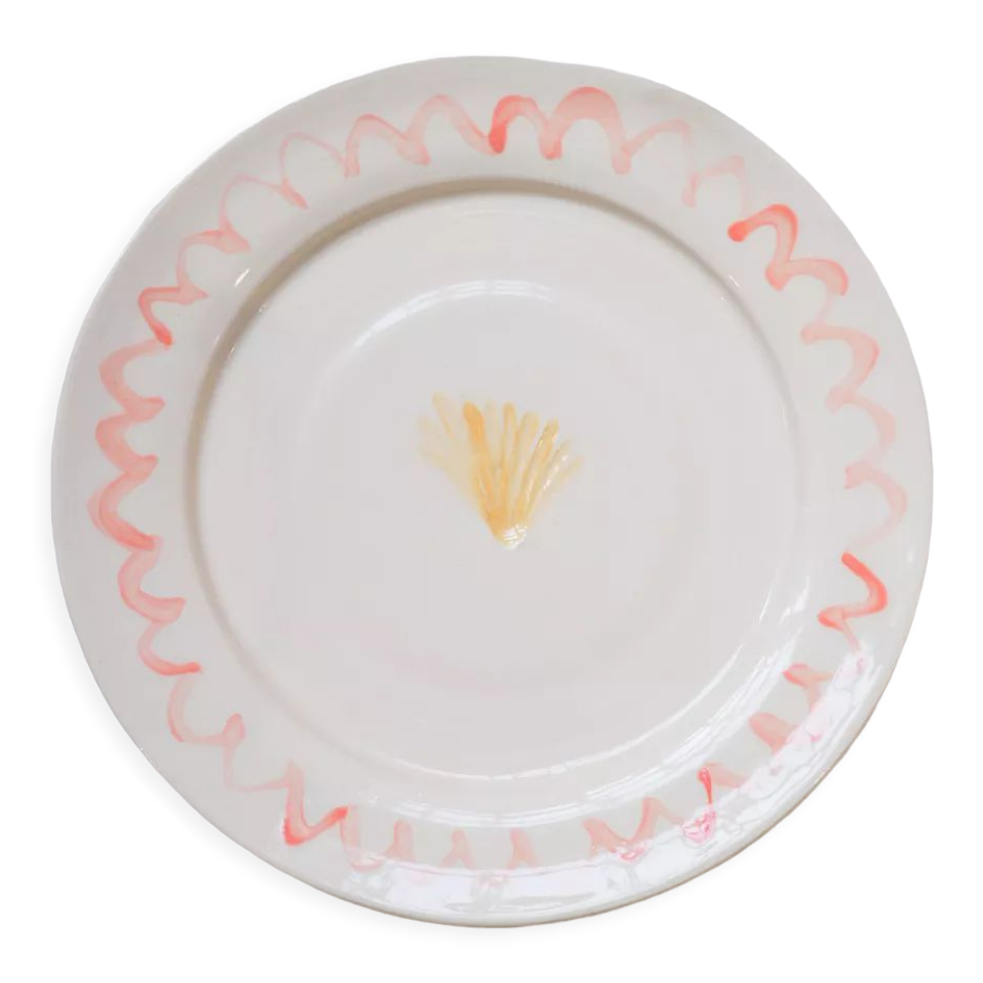 Red artisanal shellfish plate