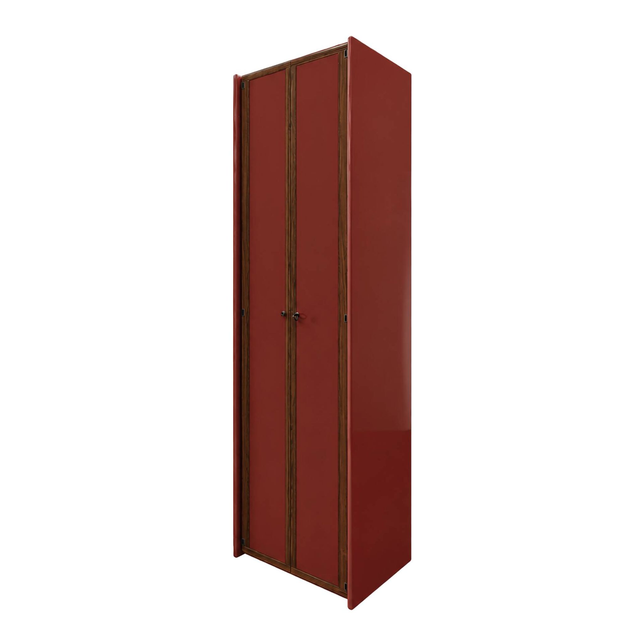 Mid-Century Afra & Tobia Scarpa Italian Wood Red Lacquer 1960s Tall Cabinet