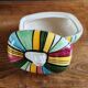 Vintage Ceramic Bonbonnière with Colourful Stripes - Jewellery Box