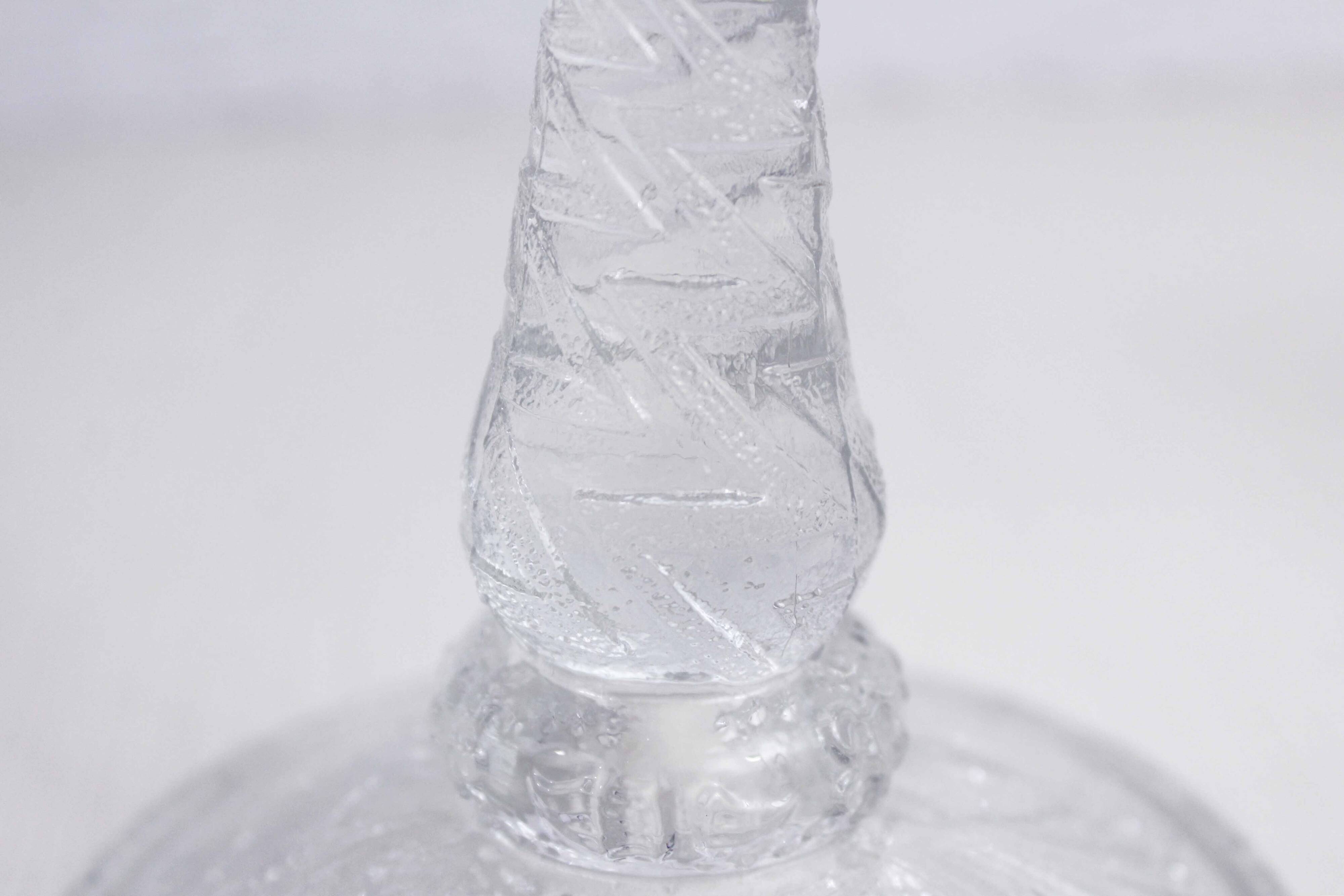Pair of glass candlesticks